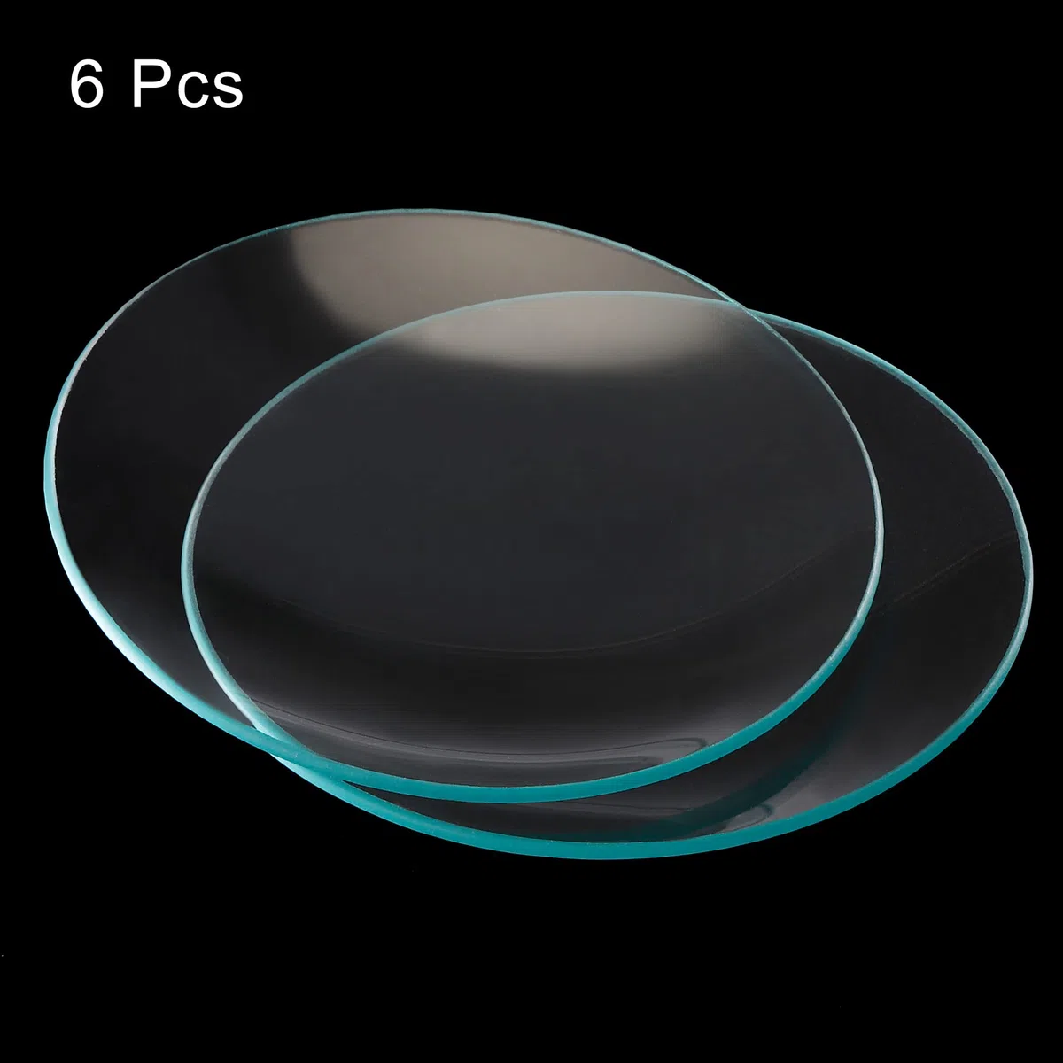 PATIKIL 90mm Uhrglas 6Pack Becher Deckel Labor Glas Zubehör Glatte Kante Fasenbogen Kristalllinse Glas Ersatzteile, Durchsichtig