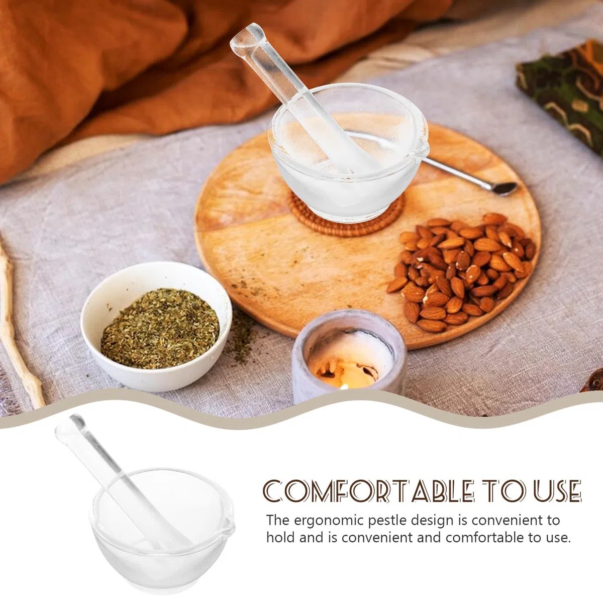 1 Satz Glasmörser Pfeffermühle Medizinmühlen-mischer Pesto- Manuelles Stampfen Von Knoblauch Schleifwerkzeuge Mini Guacamole-schüssel Pfefferbrecher Rührschüssel Haushalt mini instrument