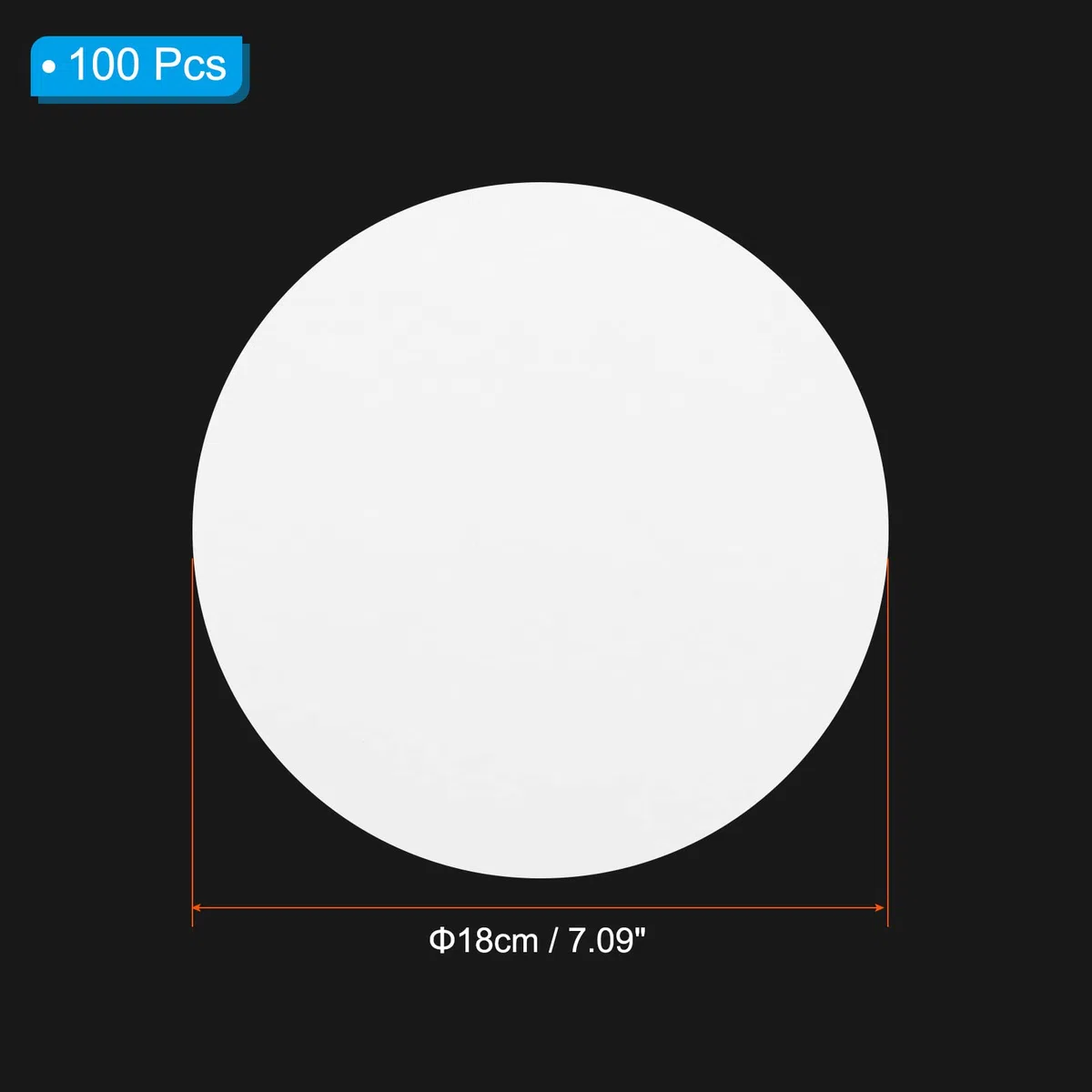 PATIKIL 100Stk 18cm Qualitatives Filterpapier Kreise Langsame Drehzahl Rund Labor Filter Papier Chemisch Industrieller Öl Prüftrichter Filter Papier