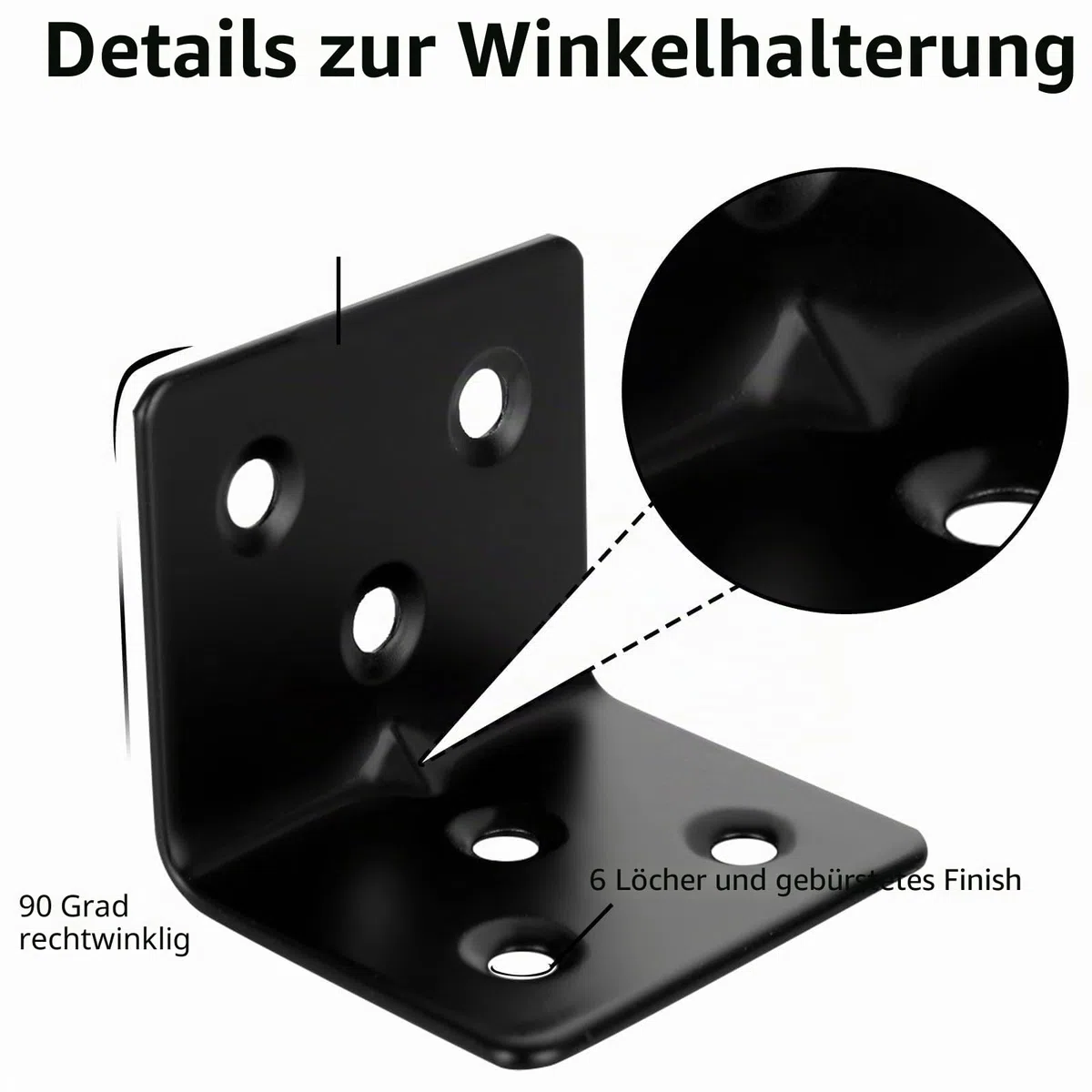 ASelected 40 Stücke Winkelverbinder Edelstahl 30x30 mm, Schwarz Eckwinkel Edelstahl 38 x 30 x 30 mm, Winkel Metall 90 Grad zum Befestigen und Reparieren von Möbeln, Verstärkungsfuge, schwarze