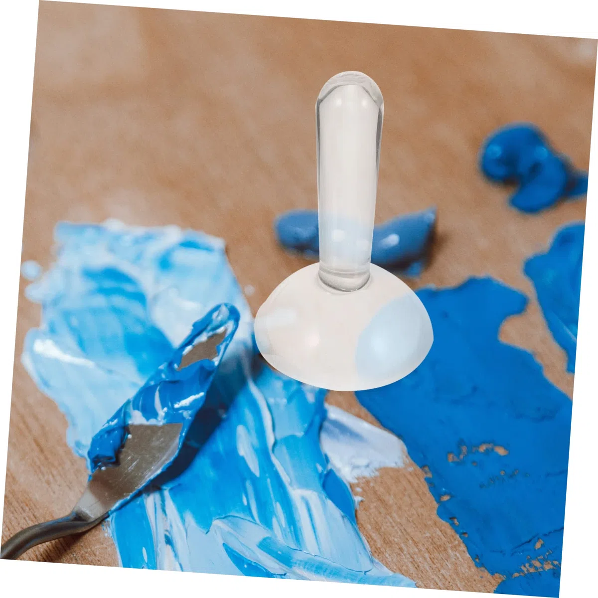 Pigmentmahlstößel Aus Glas Mit Ergonomischem Griff Für Ölfarben Und Aquarellmalerei Praktischer Glasmörser Zum Mahlen Von Pigmenten Leicht Und Tragbar 2.95X1.77X1.77In