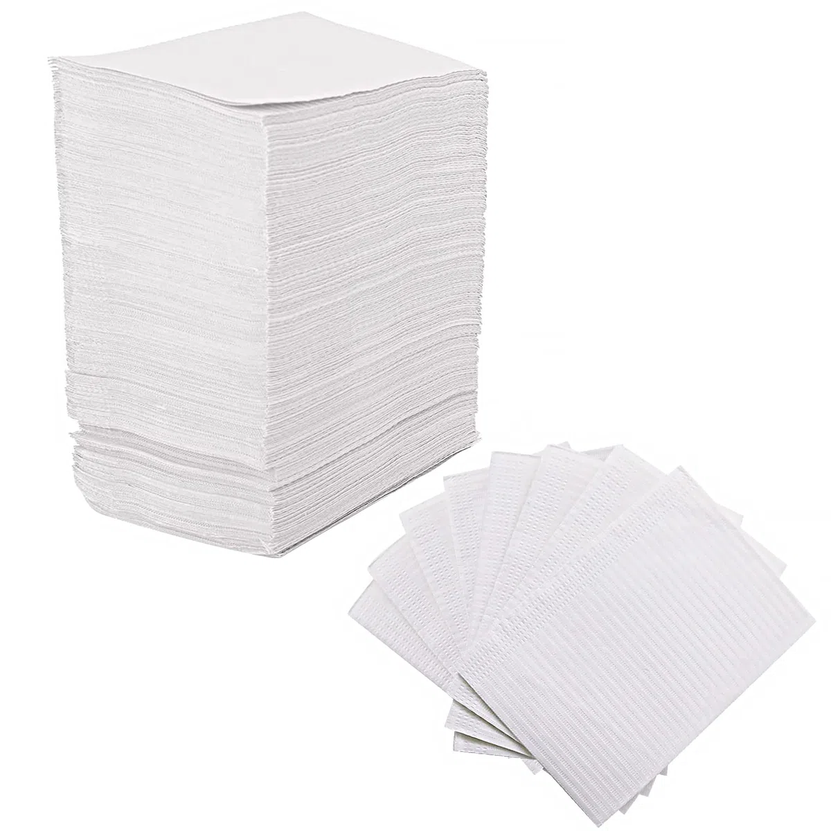 125 Stück Tattoo Lätzchen,Einweg Dental Lätzchen 33 x 45cm Tisch Matten Wasserdichte Patienten Lätzchen Tattoo tisch Lätzchen für Zahnklinik, Tattoo-Piercing(Weiß)