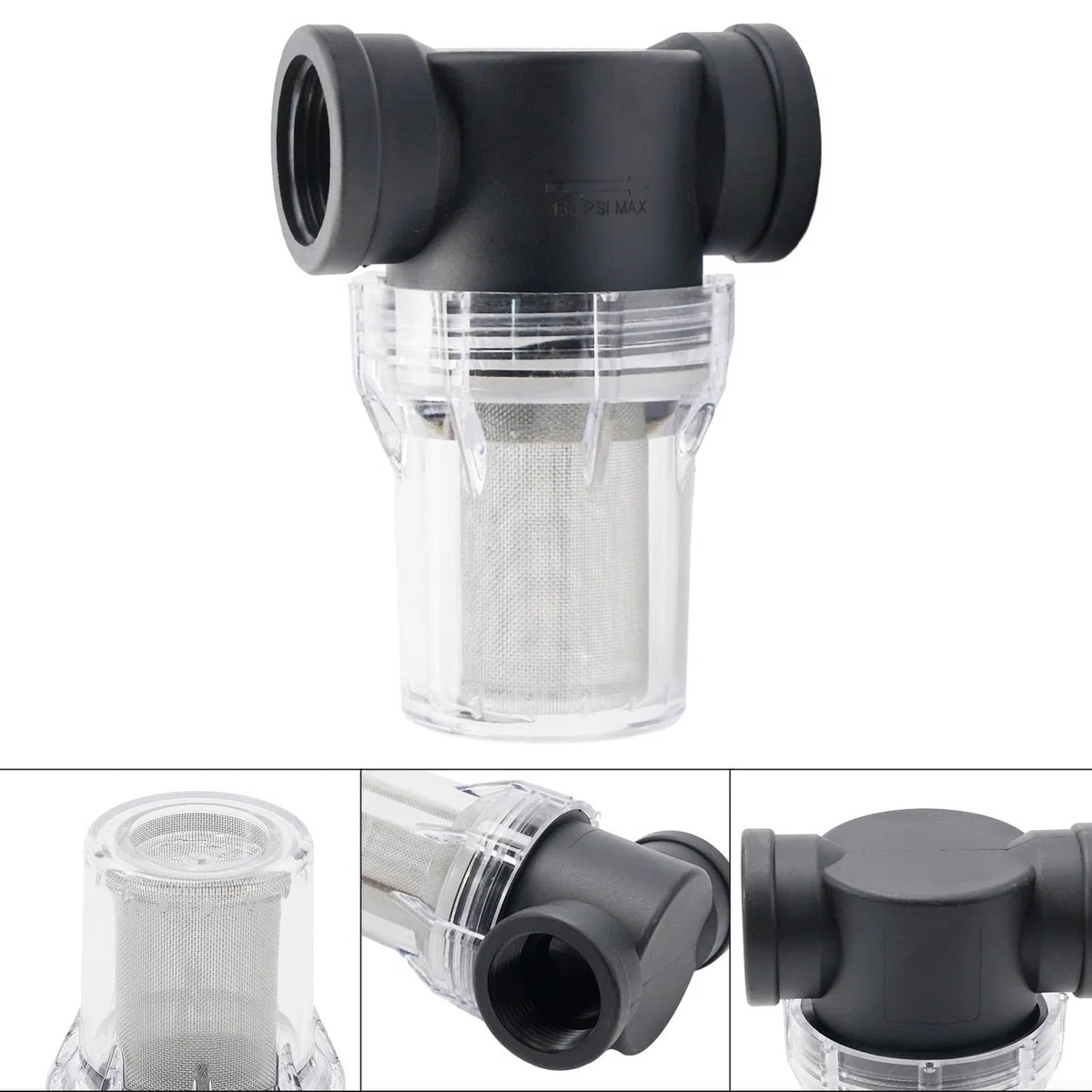 Inline-Wasserpumpen-Filtersieb für Gartenbewässerungssysteme mit 40 Mesh oder 80 Mesh Filtration und kompatibel mit Standard-Rohrgewinden (2,5 cm 40 Mesh)