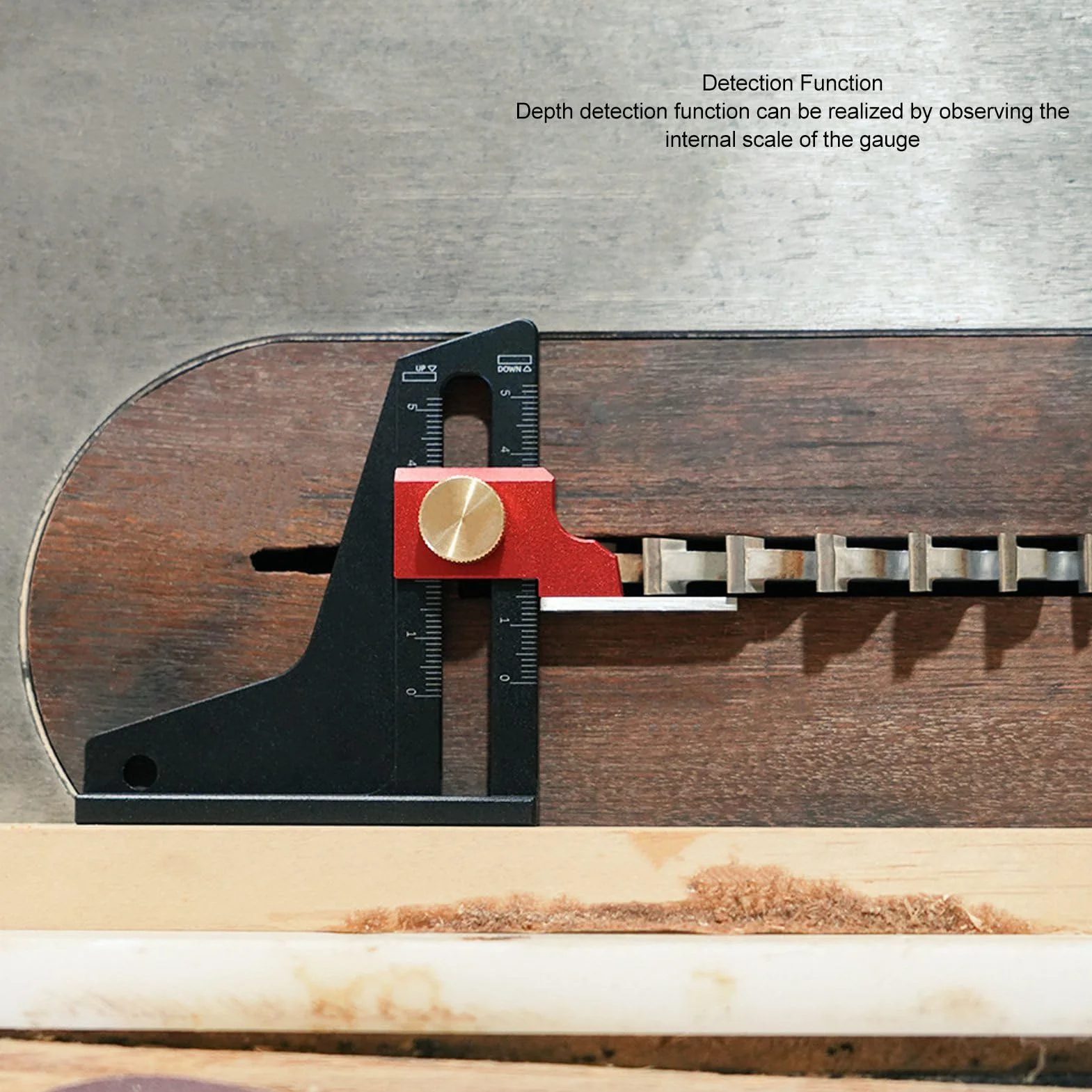 Tiefenmesser aus Aluminiumlegierung, Digitaler Höhenmesser, Tiefenmesser für Oberfräsentisch, Tischkreissäge, Holzbearbeitung und Mehr