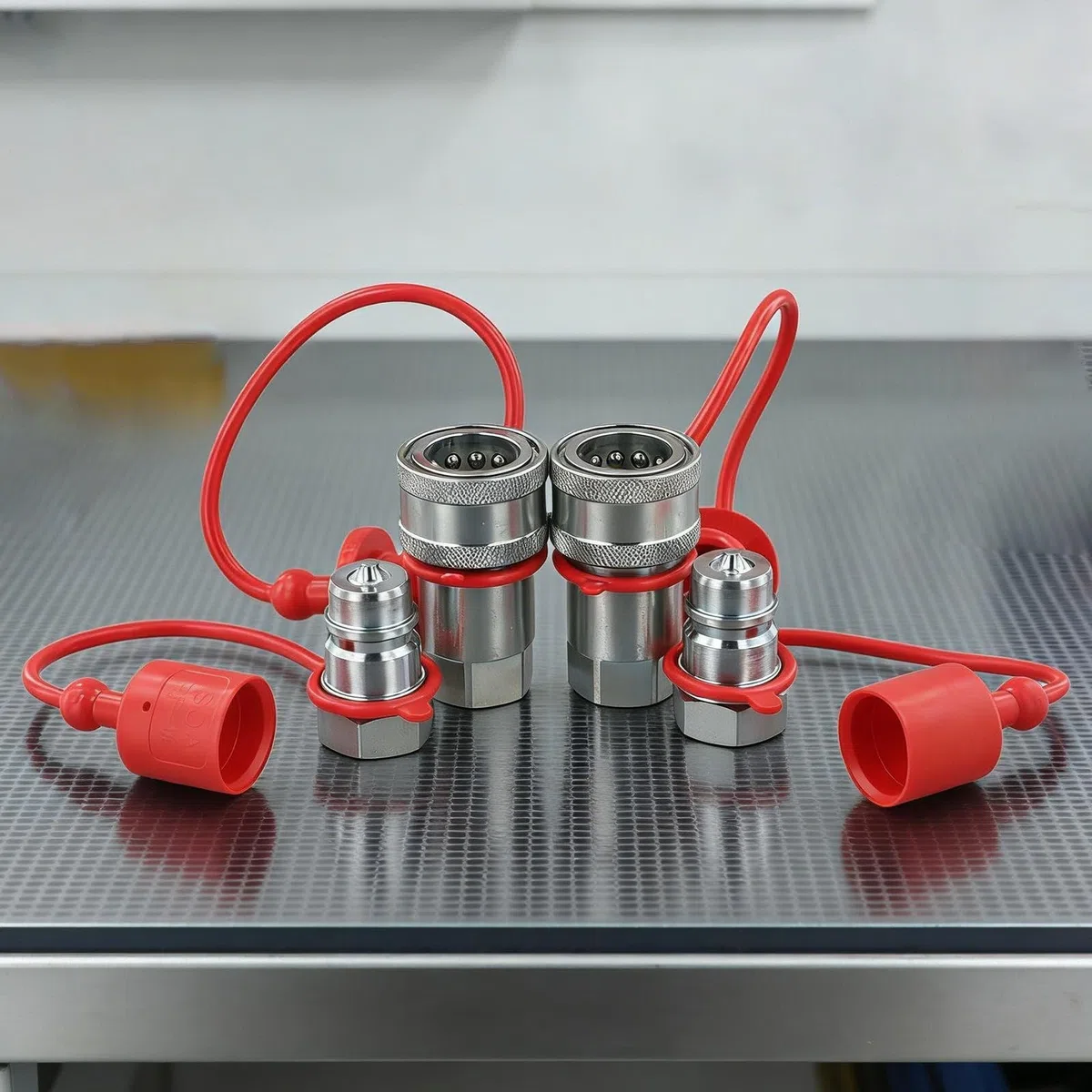 Zuverlässiges hydraulisches Schnellverbindungs-Set, NPT 12 14 38, ISO7241 A-Serie, Staubkappe, gebaut, um strengen Anwendungen standzuhalten (NPT1/2)