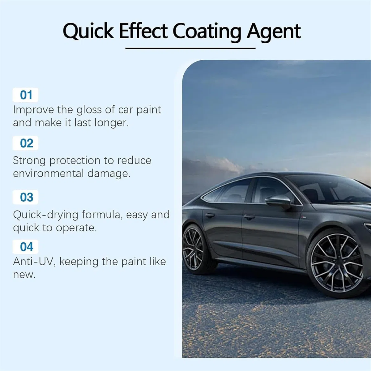 Advanced Car Quick-Acting Coating Agent Spray, 3 in 1 High Protection Quick Car Coating Spray, Multi-Functional Coating Renewal Agent for Cars, Restore Car Shine and Long-Lasting Protection (2Pcs)