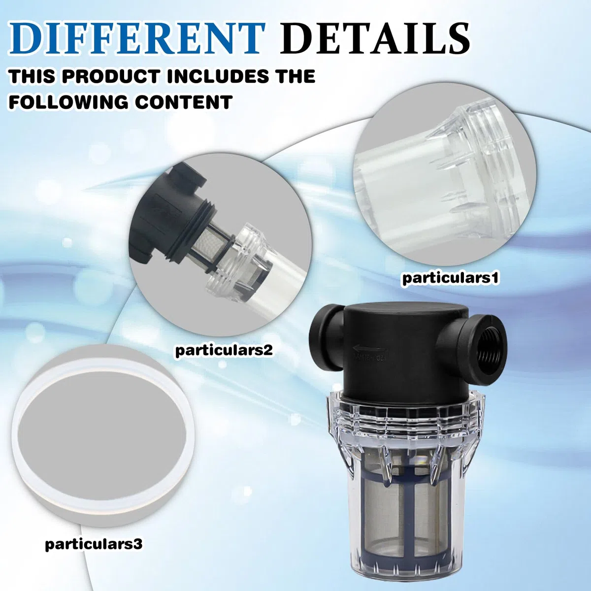 Vorfilter für Hauswasserwerke und Gartenpumpen mit 200 mesh Edelstahlsieb, Inline-Maschensieb Wasserpumpe Filter, 20 mm Wasserpumpenfilter, Filter Pumpe, Vorfilter (1 Stück)
