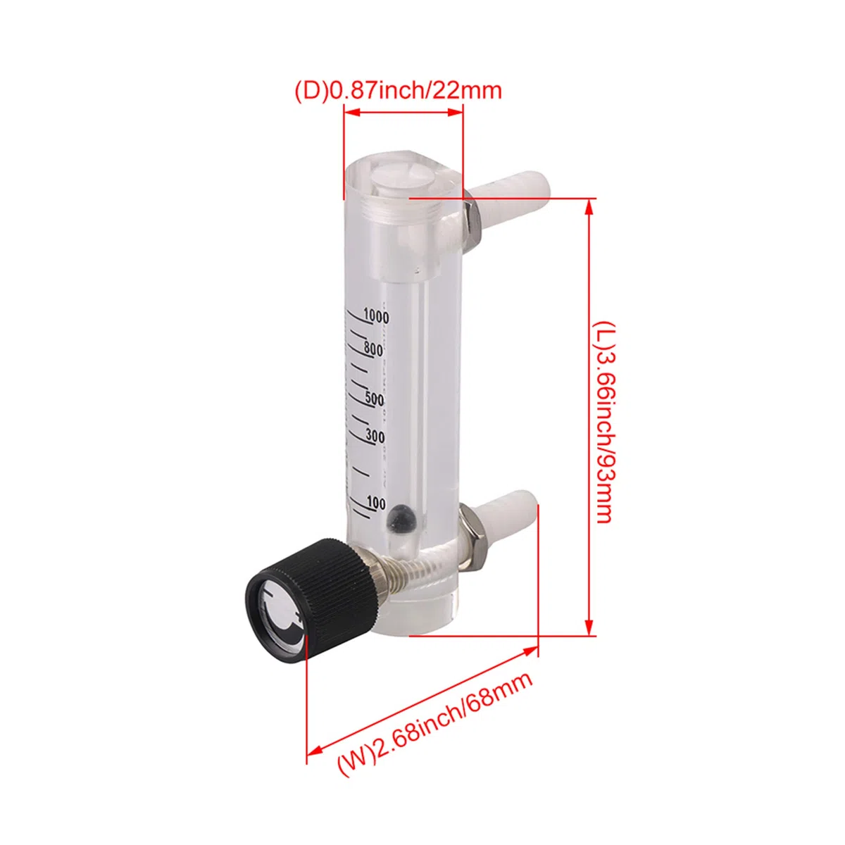 100–1000 ml/min Air Sauerstoff Gas Flow Meter Flowmeter mit Control Ventil für Messung, Gas Flow