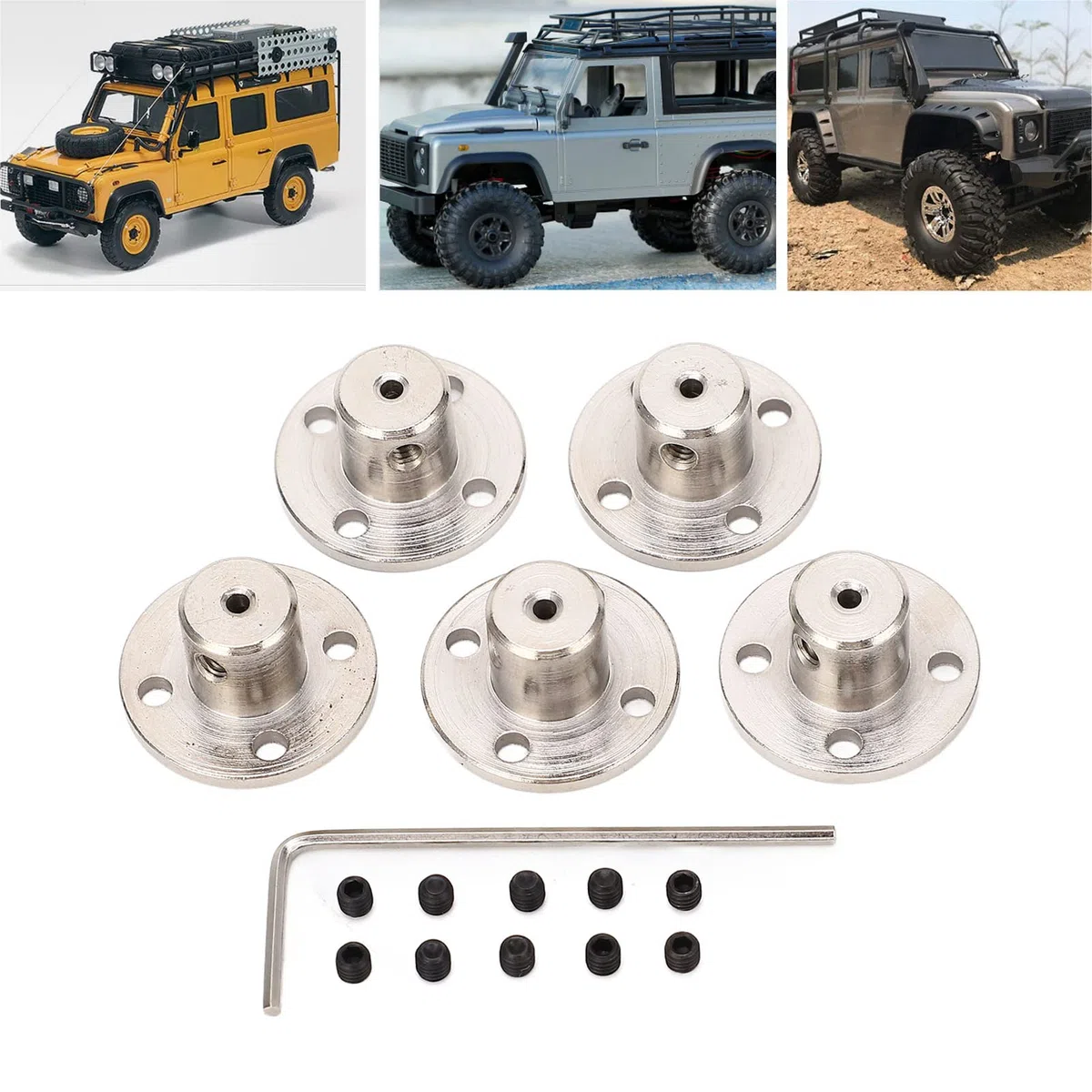 Flanschkupplungsverbinder, 5PCS Hohe Härte 45 Stahl 2mm Flanschführungswellenkupplung, Starres Führungsmodellkupplungszubehör Mit Schrauben Für DIY RC-Modellmotoren